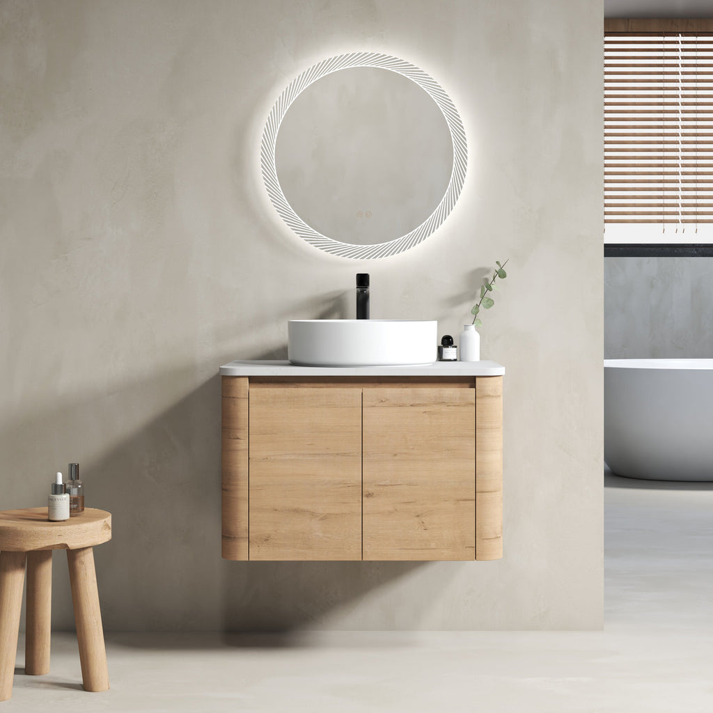 30'' Wall-Mounted Bathroom Vanity With Ceramic Art Sink