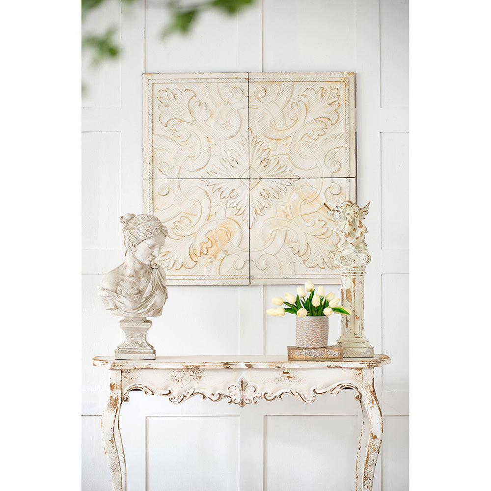 S/4 Distressed Wooden Square Wall Panels