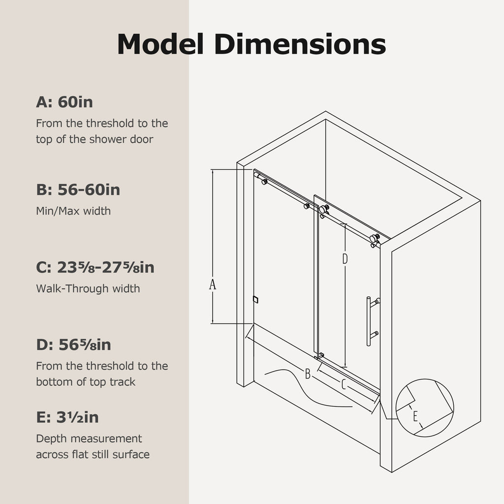 Frameless Single Sliding Soft-Close Shower Doors
