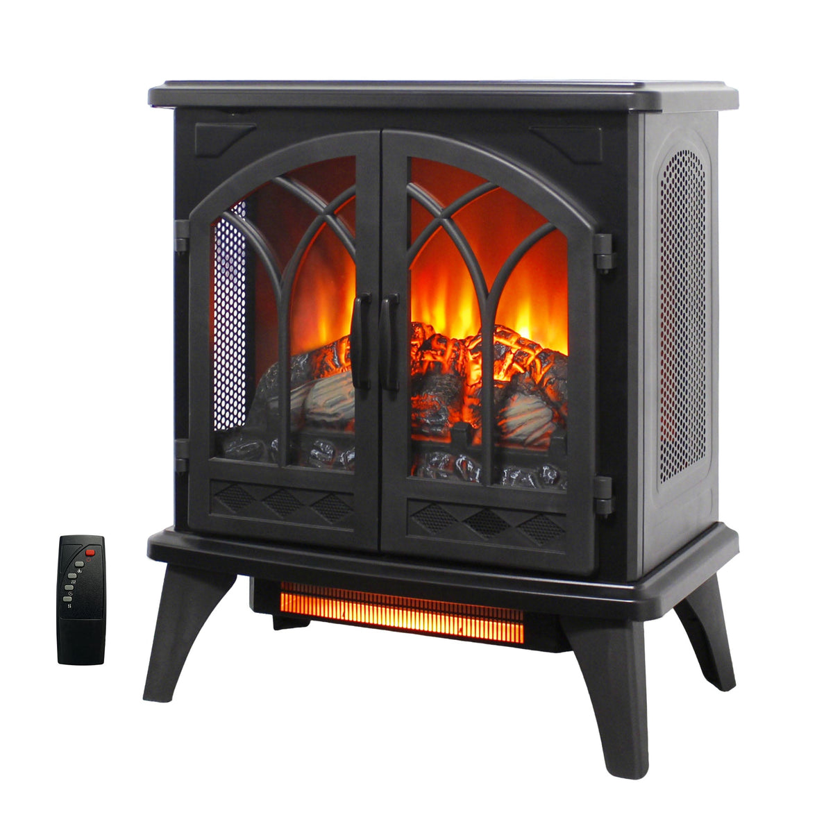 24 Inch 3D Flame Electric Infrared Quartz Fireplace Stove
