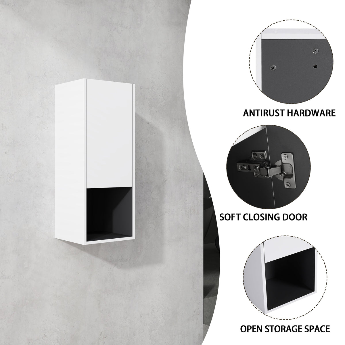 12" Bathroom Side Cabinet