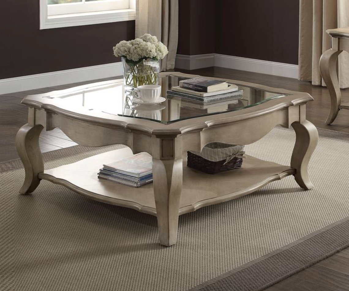 Chelmsford Clear Glass & Antique Coffee Table