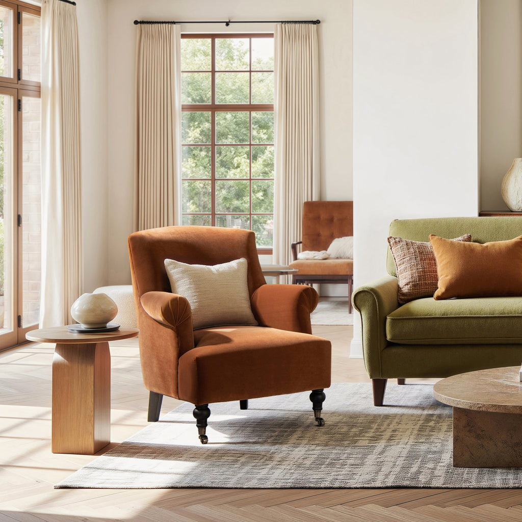 Eloise 30" Pleated Sock Arm Accent Armchair