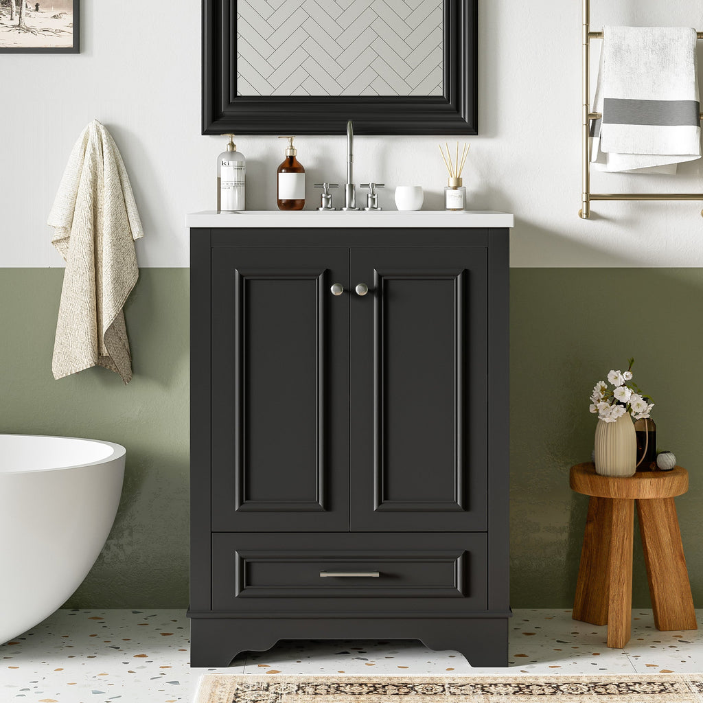 24" Bathroom Vanity with Ceramic Sink Combo