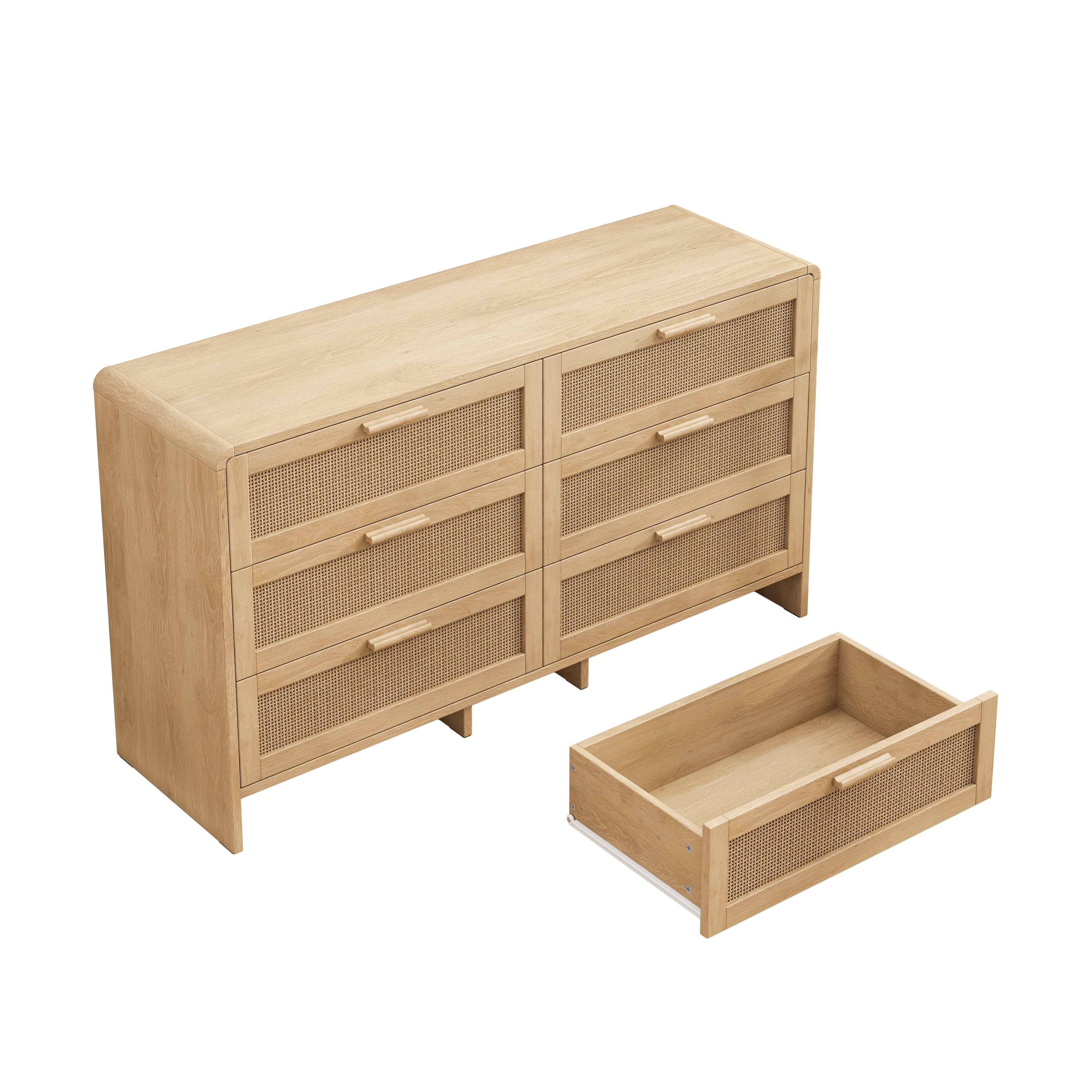 51.18'' Arc Shaped Corner Rattan Cabinet
