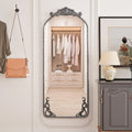 58"x24" Arched Full Body Mirror with Vintage Ornate Carving