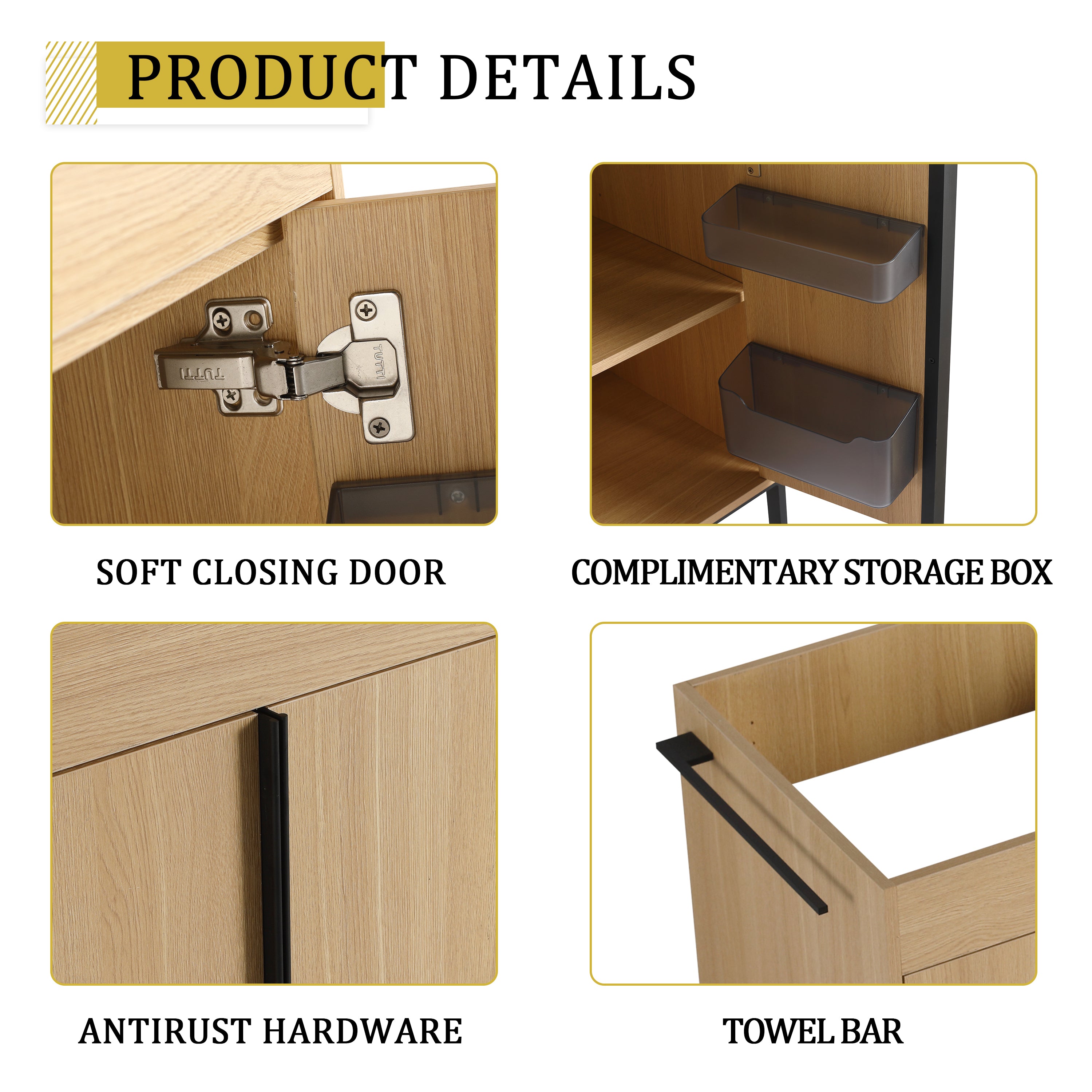 60" Freestanding Bathroom Vanity Cabinet