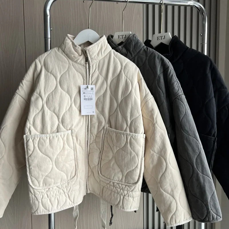 New Arrival Womens Diamond-quilted Cotton Jacket