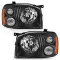 ANZO 2001-2004 Nissan Frontier Se Crystal Headlight Black Amber Reflector 111433