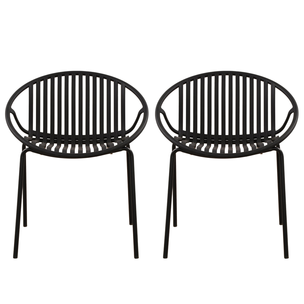 Patio Dining Chairs with Breathable Design (Set of 2)