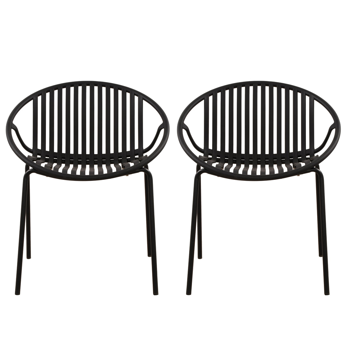 Patio Dining Chairs with Breathable Design (Set of 2)