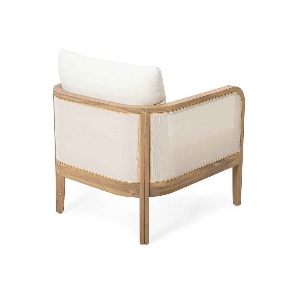 Outdoor Acacia Wood Patio Club Chair Set (Set of 2)