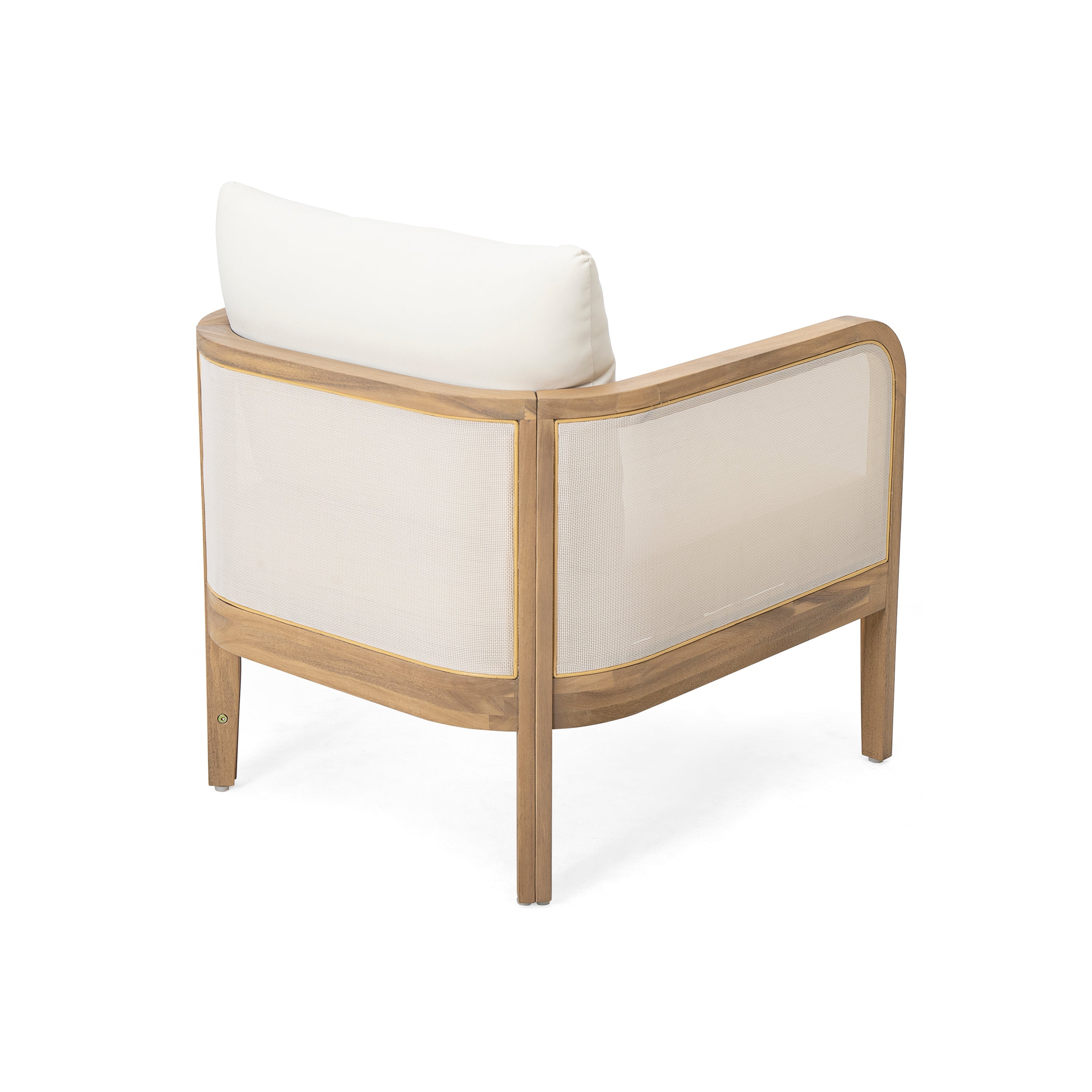 Outdoor Acacia Wood Patio Club Chair Set (Set of 2)