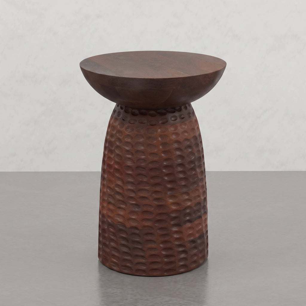 Elmford 13W Round Pedestal Dimple Accent Table