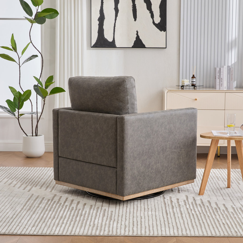 30.7"W Upholstered Square Swivel Accent Chair