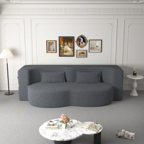 Modern Floor Sofa with 2 Pillows