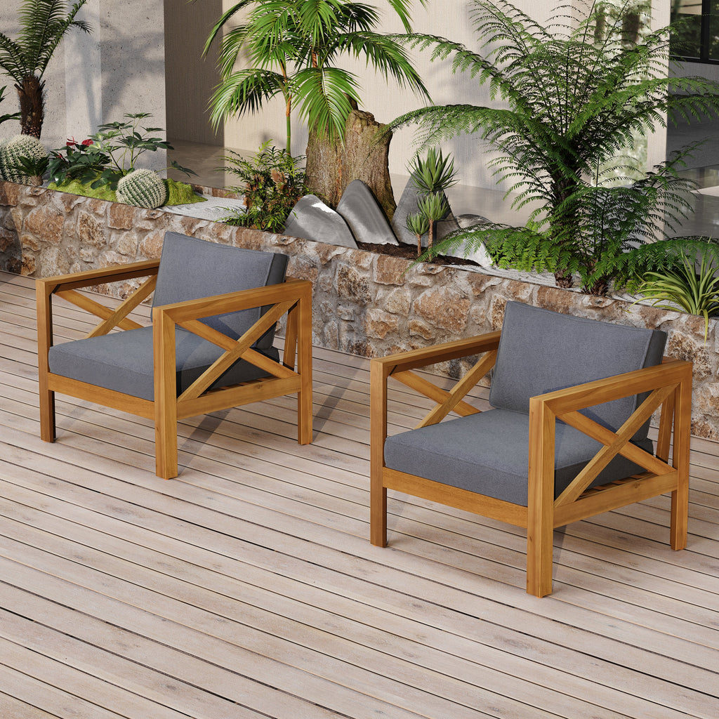 Patio Conversation Set, Outdoor Wood Conversation Seat