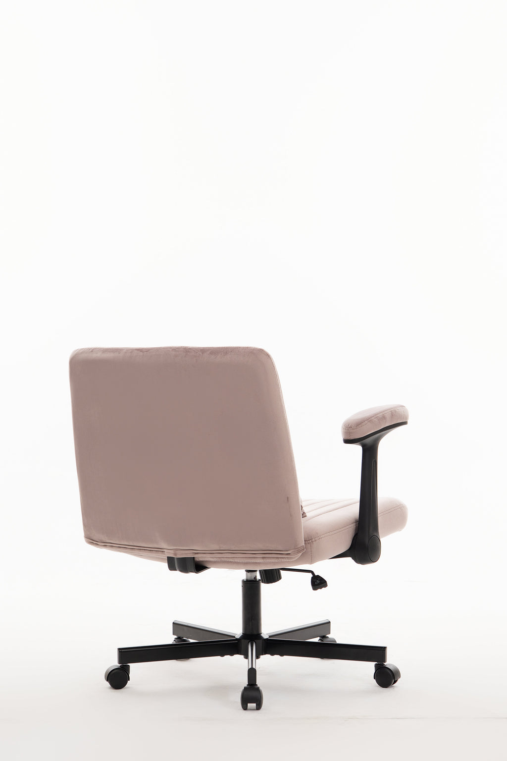 Pink Velvet Criss Cross Armrest Office Chair