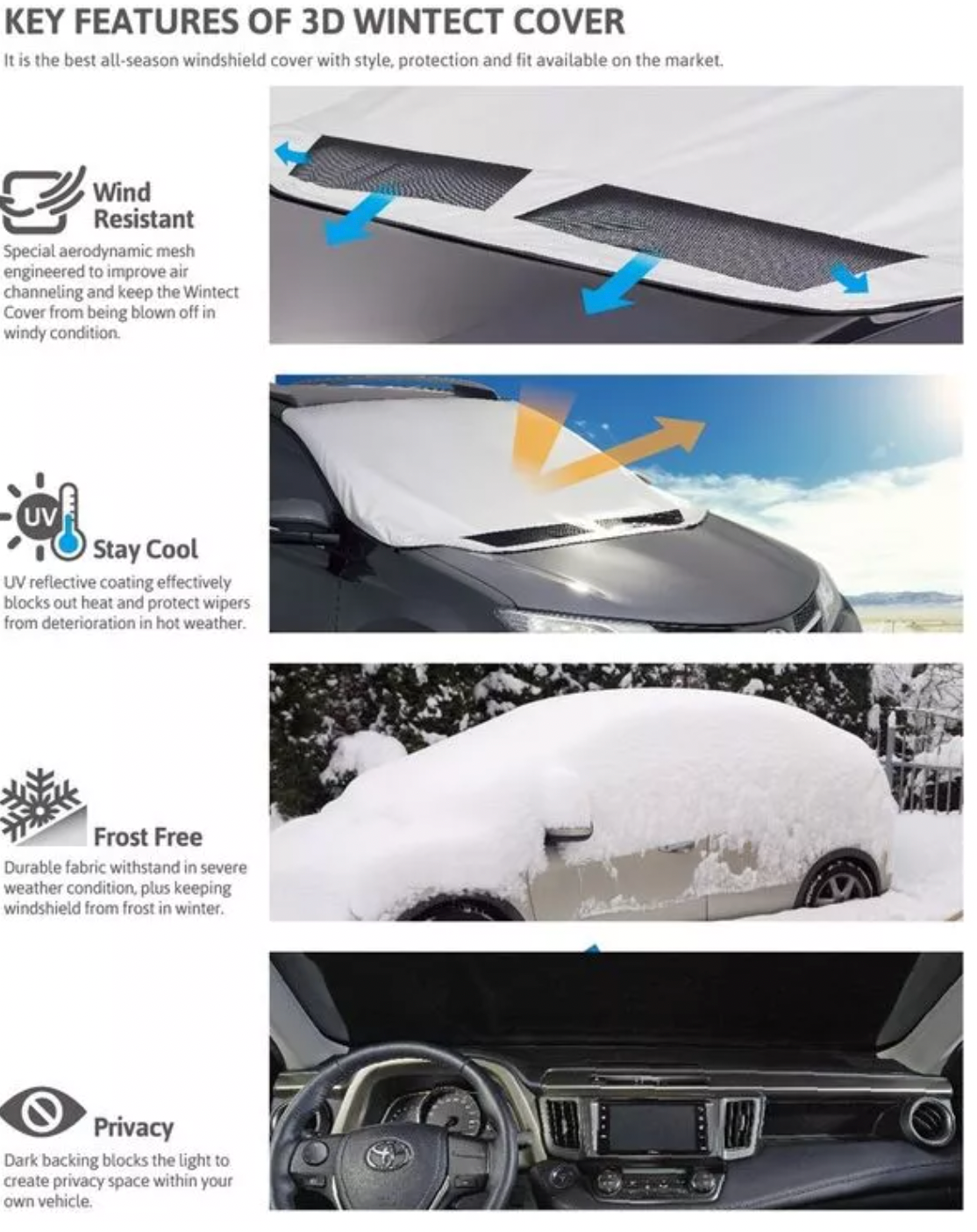 3D MAXpider Size B 3D Wintect Windshield Cover B014KOUR68