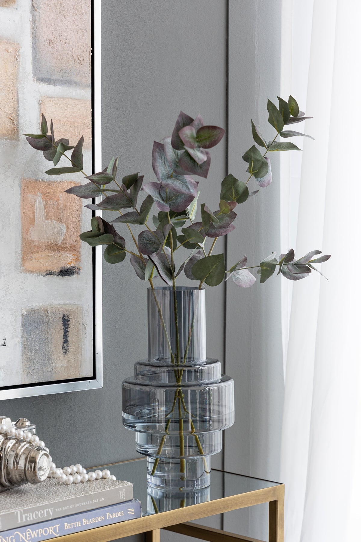 Geometric Design Smoke Luster Decorative Vase
