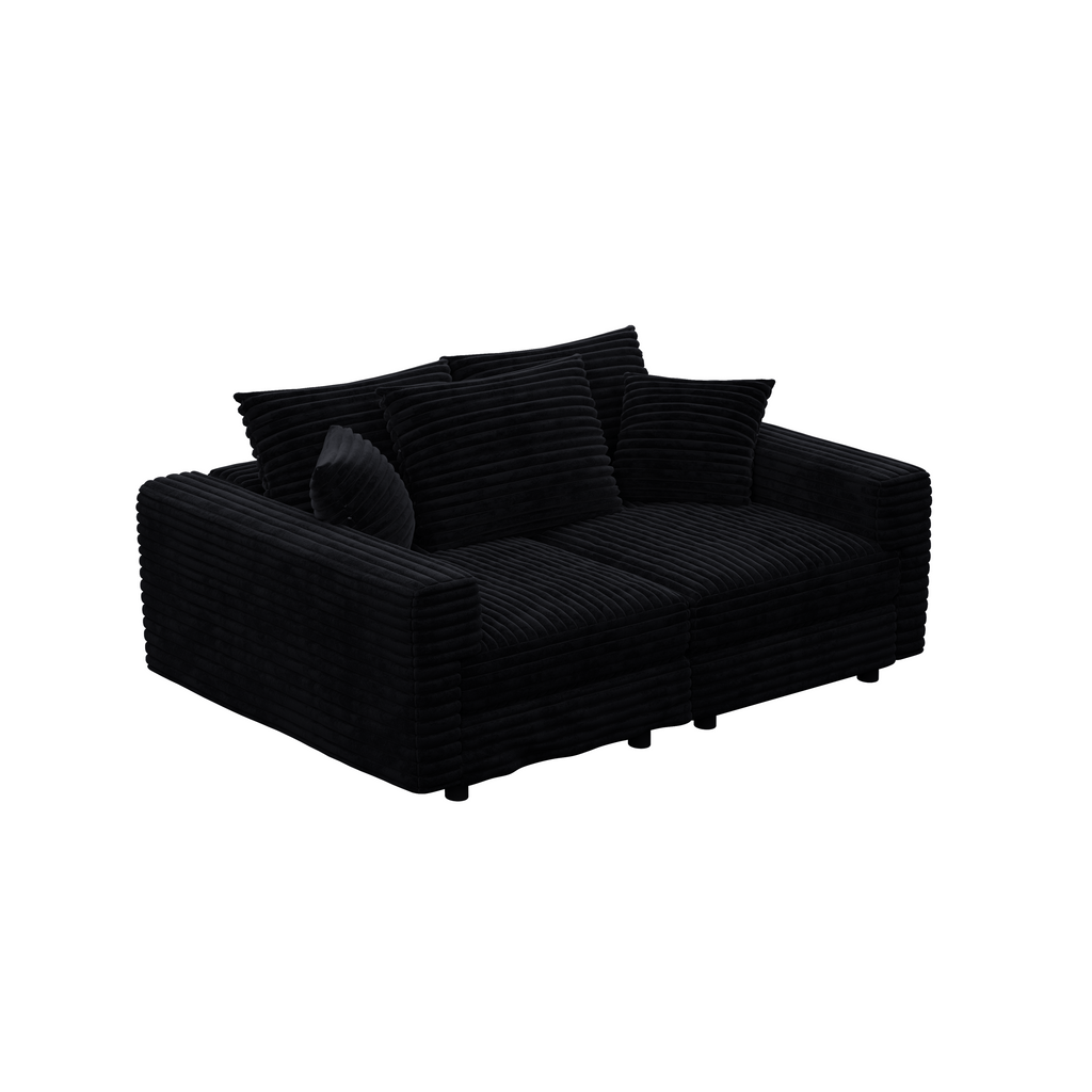 82.7" Plush Corduroy 3-Seat Sofa