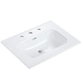 Glossy White Ceramic Integrated Bathroom Sink