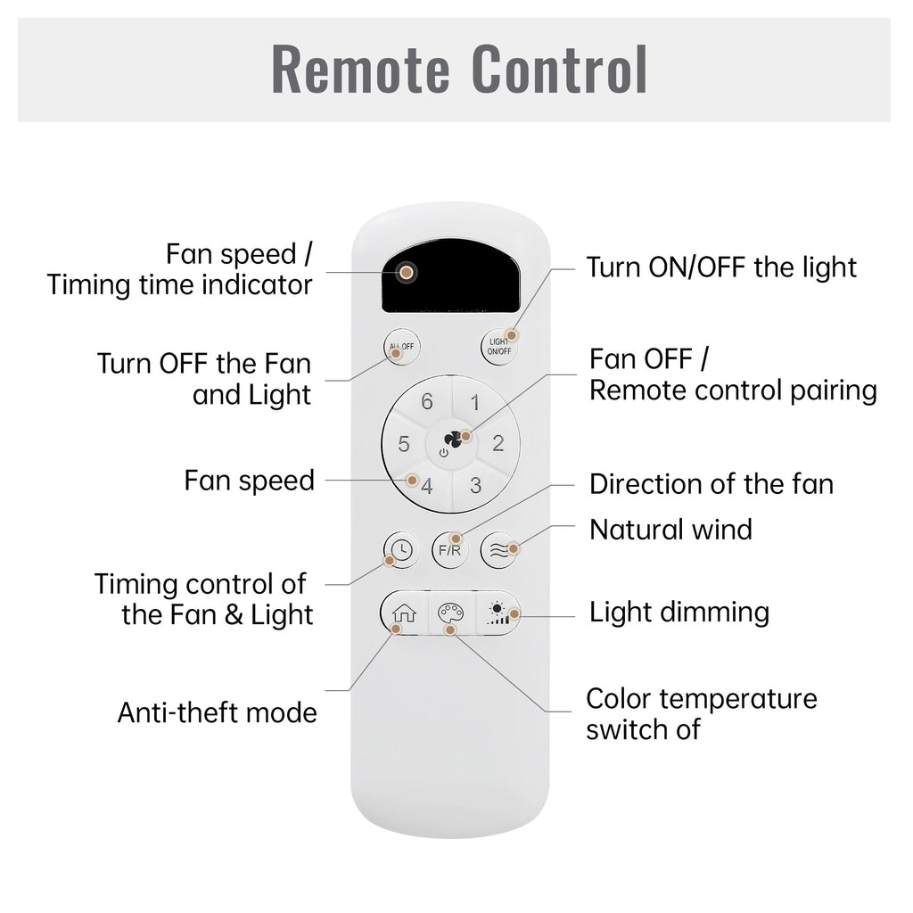 52 Inch Flush Mount Ceiling Fan with Dimmable LED Light