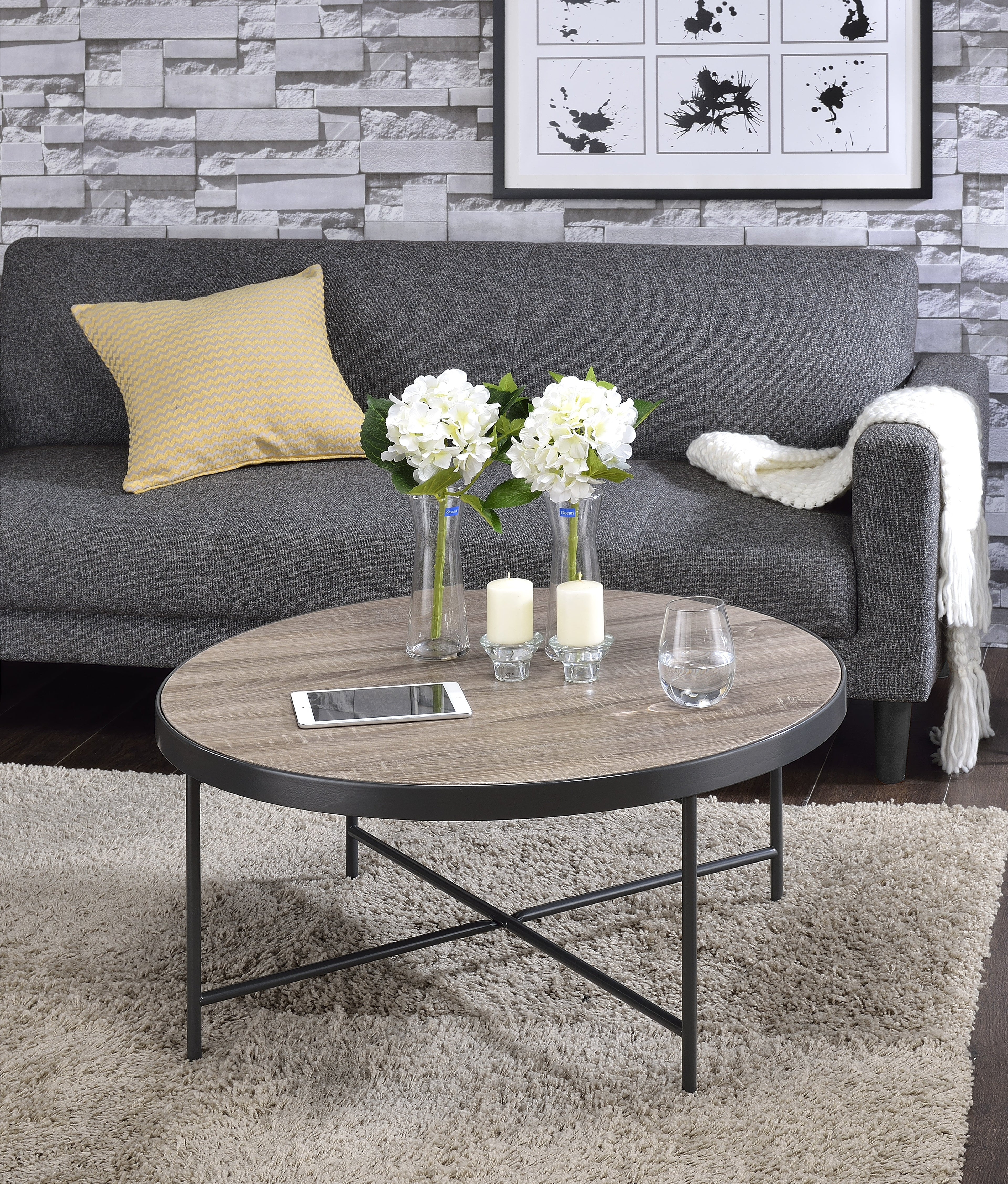 Bage Weathered Round Coffee Table
