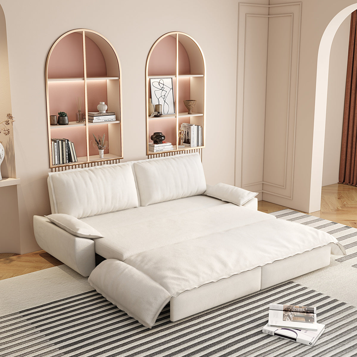 73.2" Queen Pull Out Sofa Bed