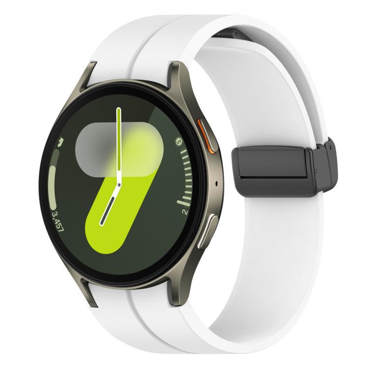 Folding Magnetic Black-clasp Silicone Watch Strap