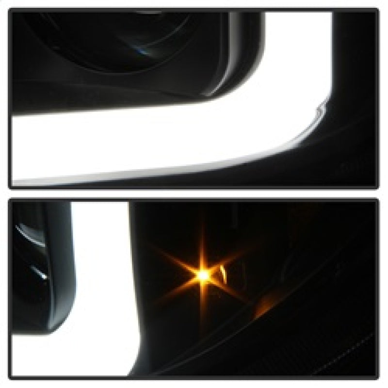 Spyder 08-13 Toyota Sequoia Projector Headlights - Light Bar DRL - Black PRO-YD-TTU07V2-LB-BK 5085344