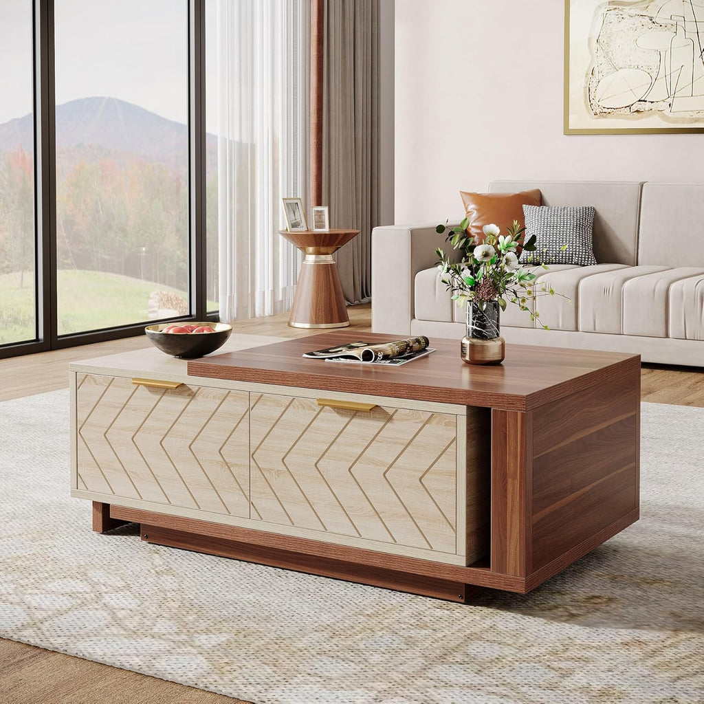 42.13" Extendable Coffee Table with Storage Drawers