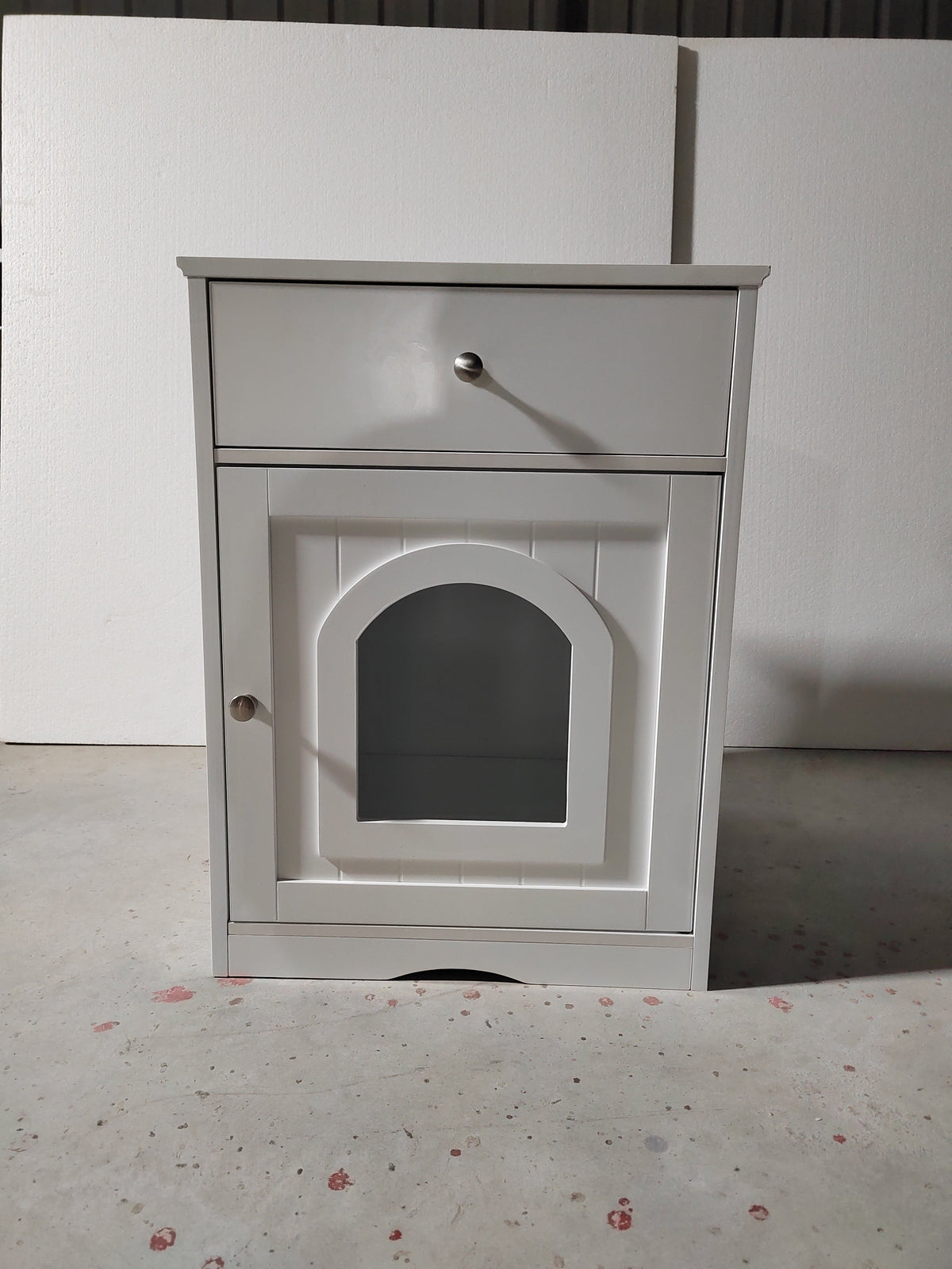 Wooden Pet House Cat Litter Box Enclosure - White