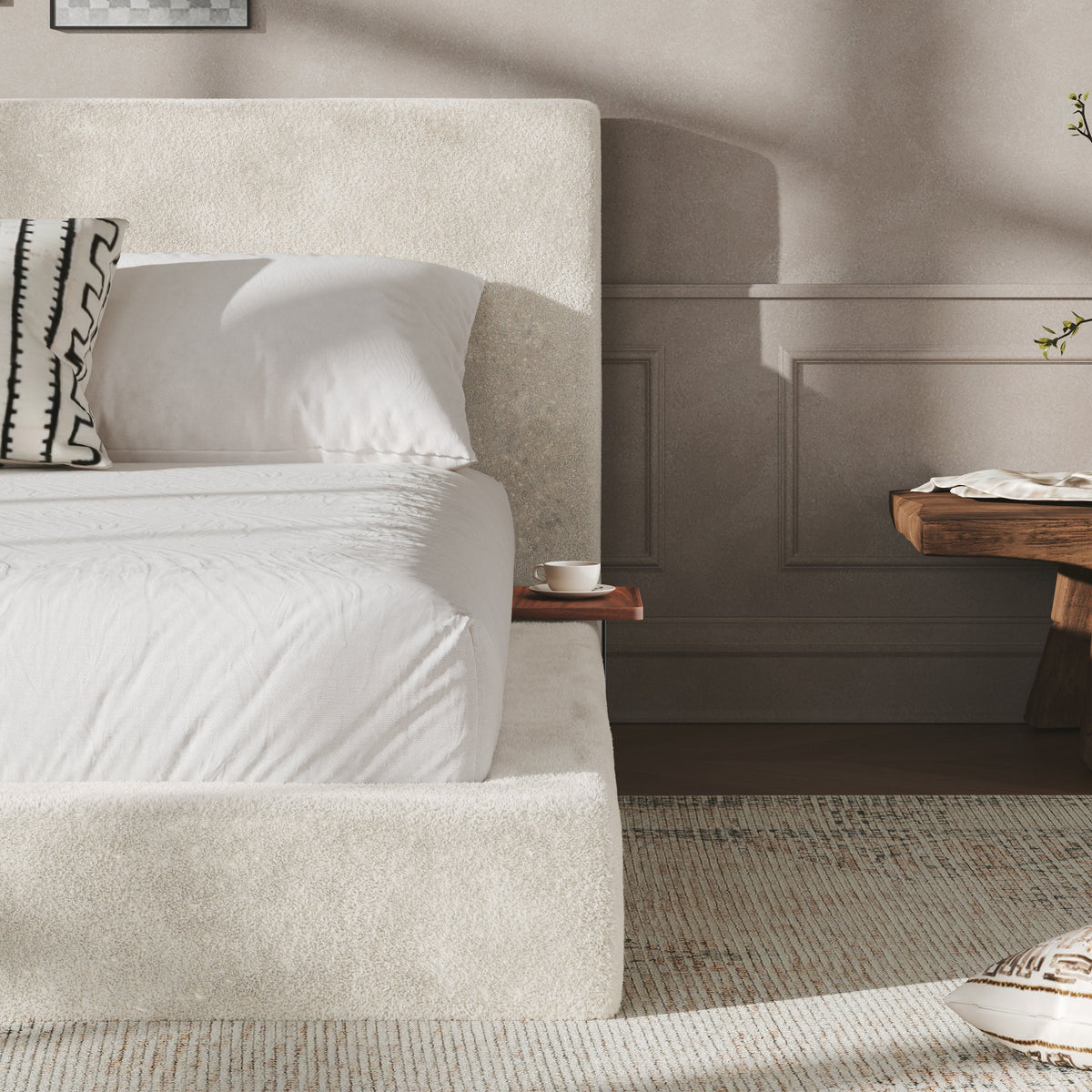 AirFrame King Bed Frame with Adjustable Sliding Side Table