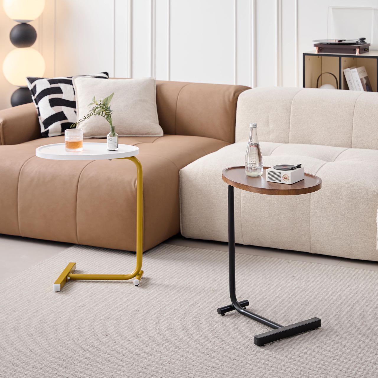 2-Piece C-Shaped Side Table Set