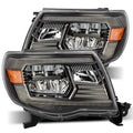 AlphaRex 05-11 Toyota Tacoma LUXX Crystal Headlights Plank Style Alpha Black w/Activation Light/DRL 880733 *Discontinued