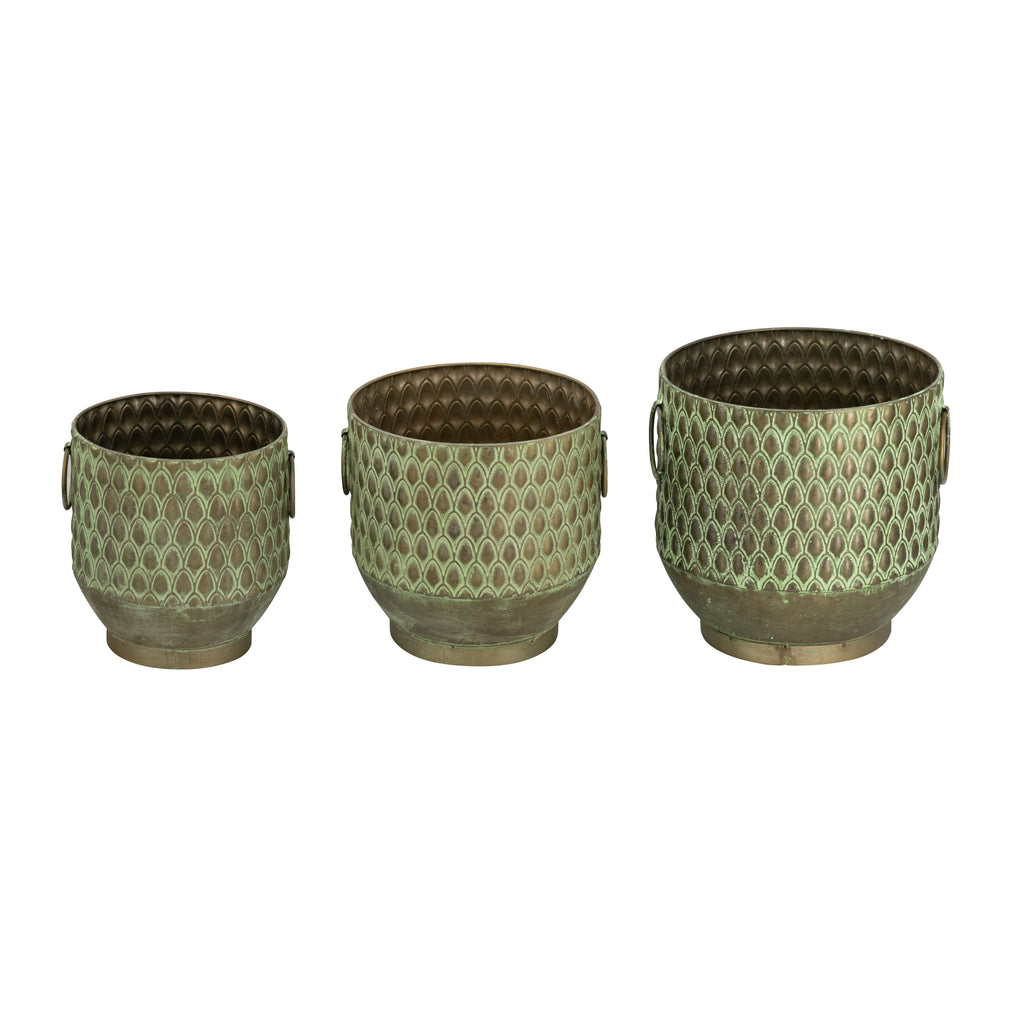 S/3 Textured Garden Pots & Planters