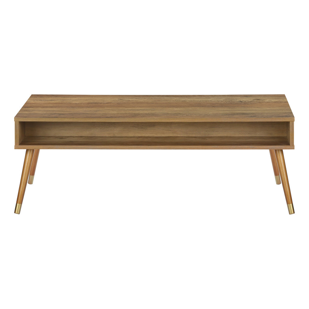 Mid-Century Modern Rectangular Coffee Table with Storage
