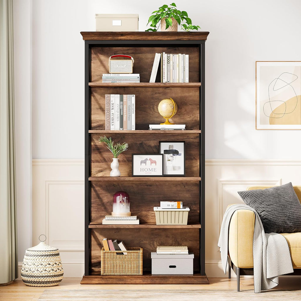 70.8" 6-Tier Industrial Bookcase