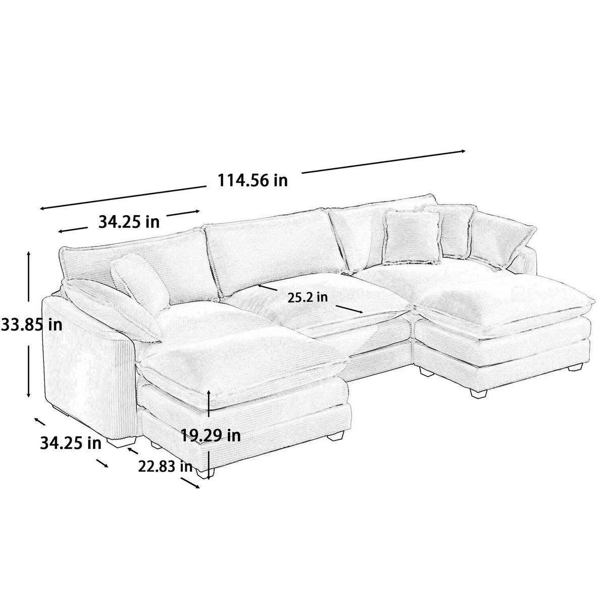 Oversized Modular Cushion Sofa Set