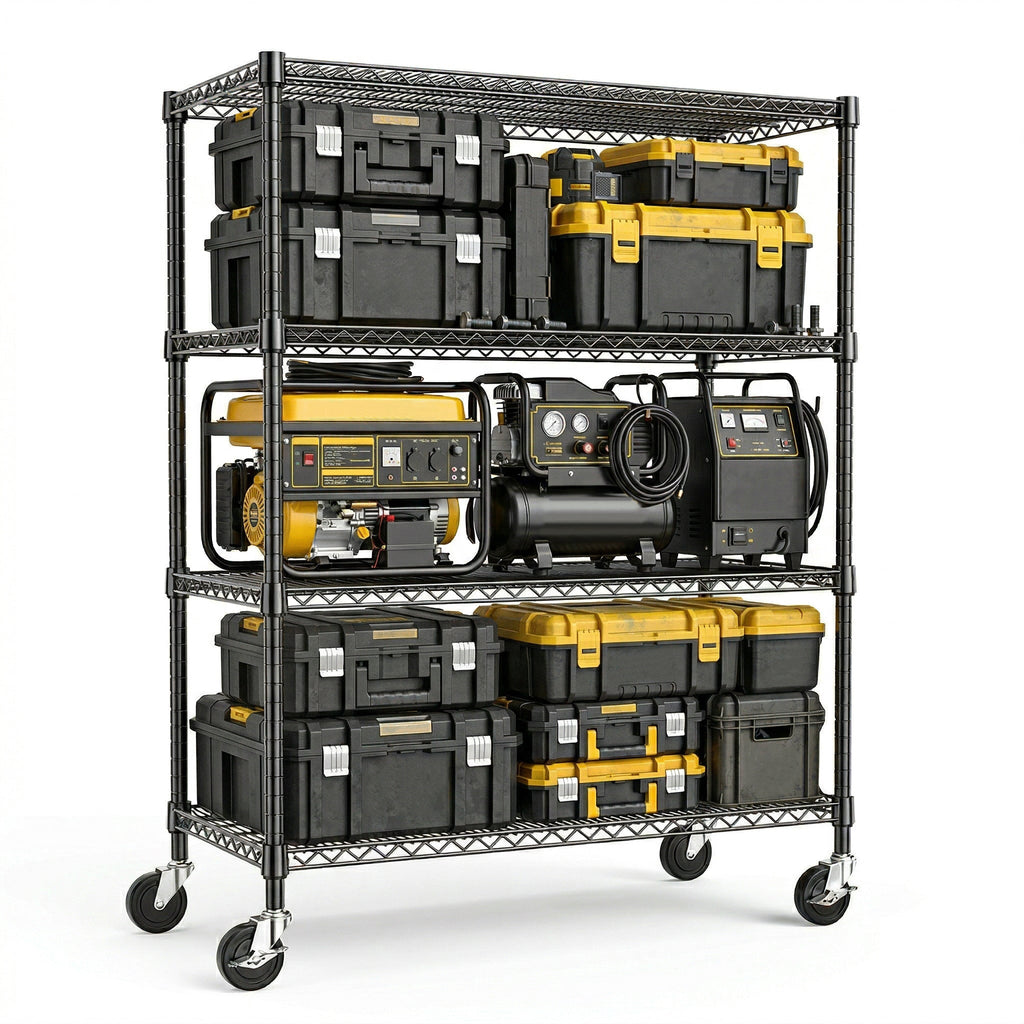 2640 Lbs Industrial Metal 4 Tier Shelving Unit