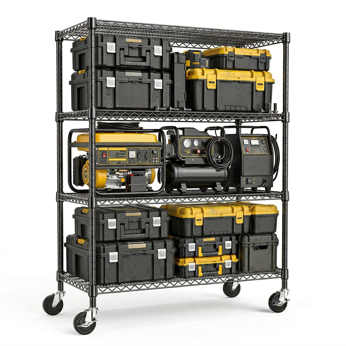 2640 Lbs Industrial Metal 4 Tier Shelving Unit
