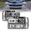 ANZO 88-98 Chevrolet C1500 Crystal Headlights Chrome Housing w/ Signal and Side Marker Lights 111508