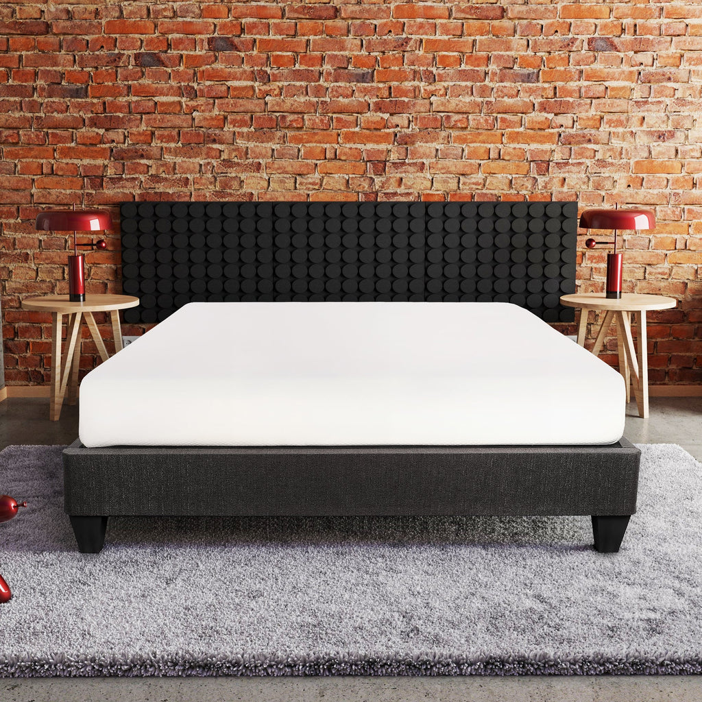 Contemporary 14 in. Platform Mattress Foundation, King Size Upholstered Bed Frame Base