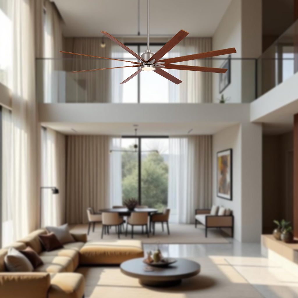 84" Oversized Large Brushed Nickel Ceiling Fan