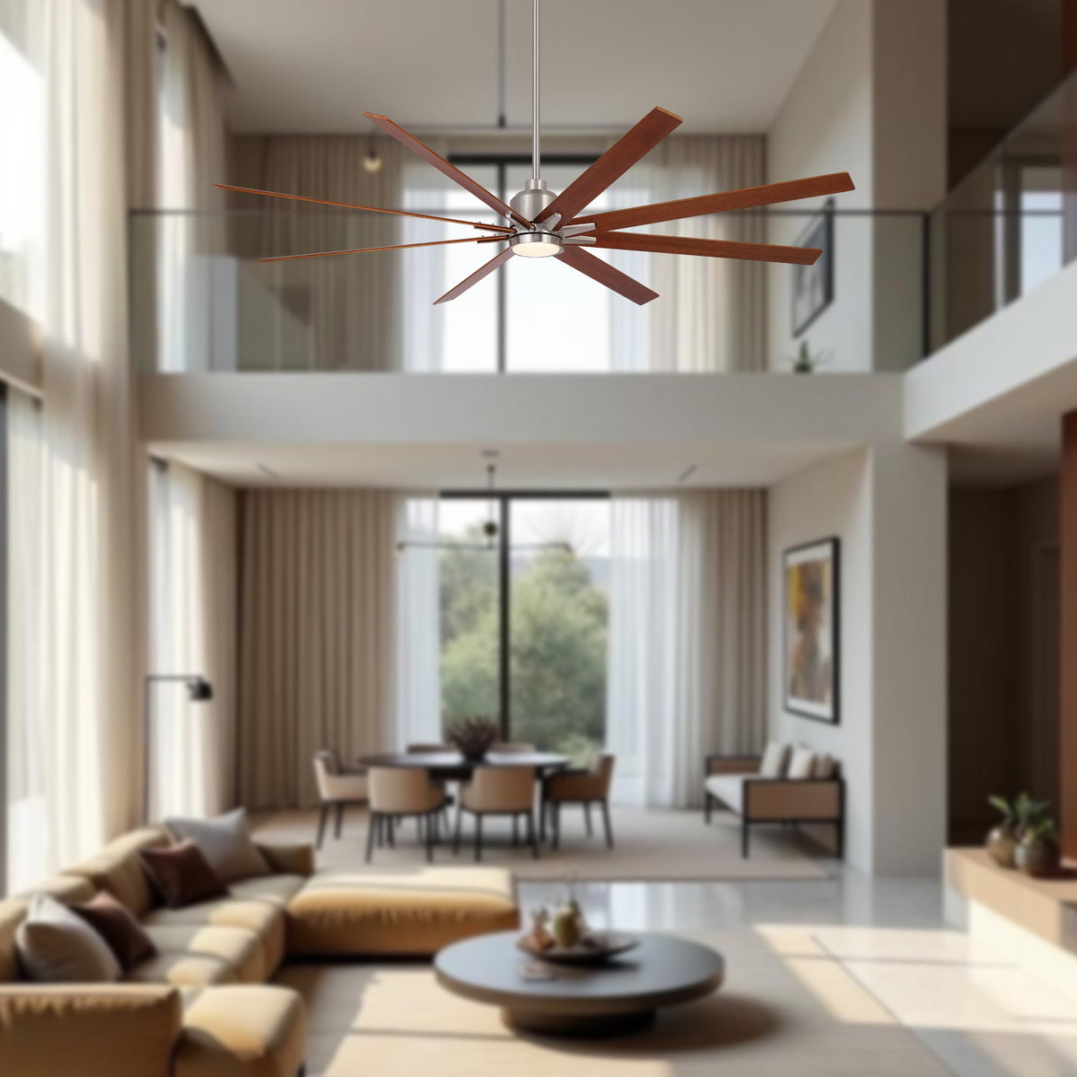 84" Oversized Large Brushed Nickel Ceiling Fan
