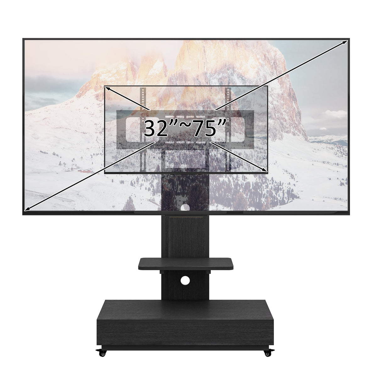 TV Stand with Push-Pull Drawer for Living Room, Bedroom, Offices