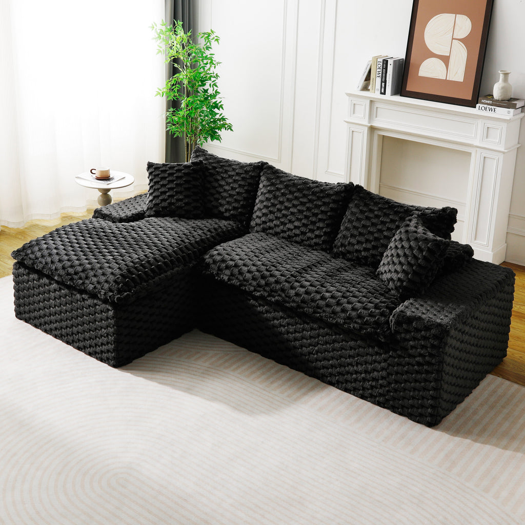 Black Turtle Velvet Versatile Sofa