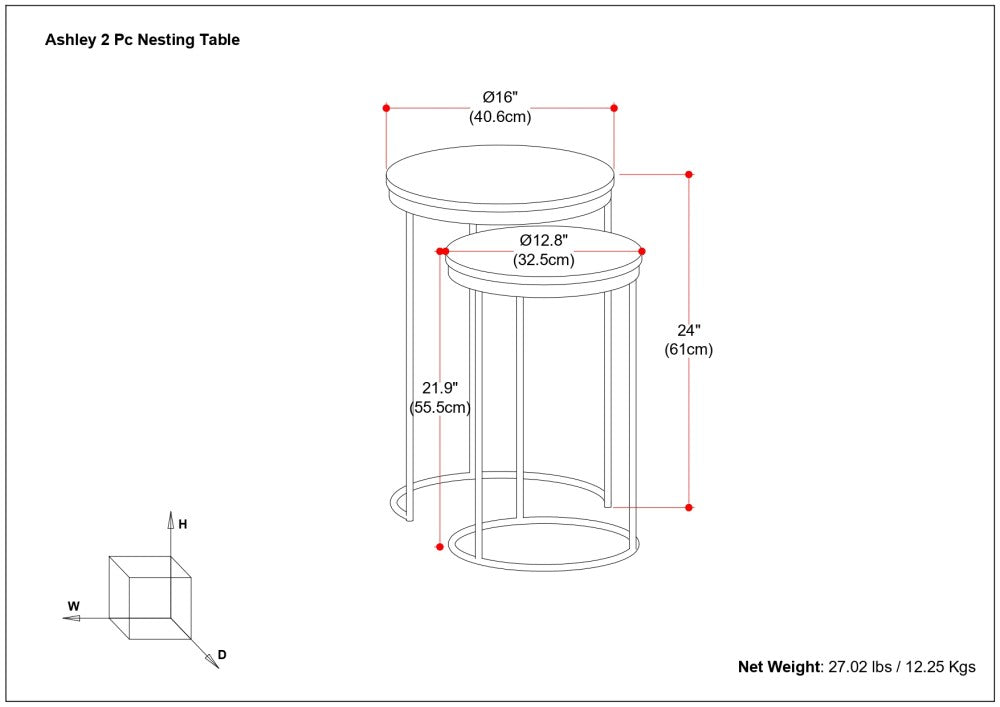 Ashley 2 Pc Nesting Table