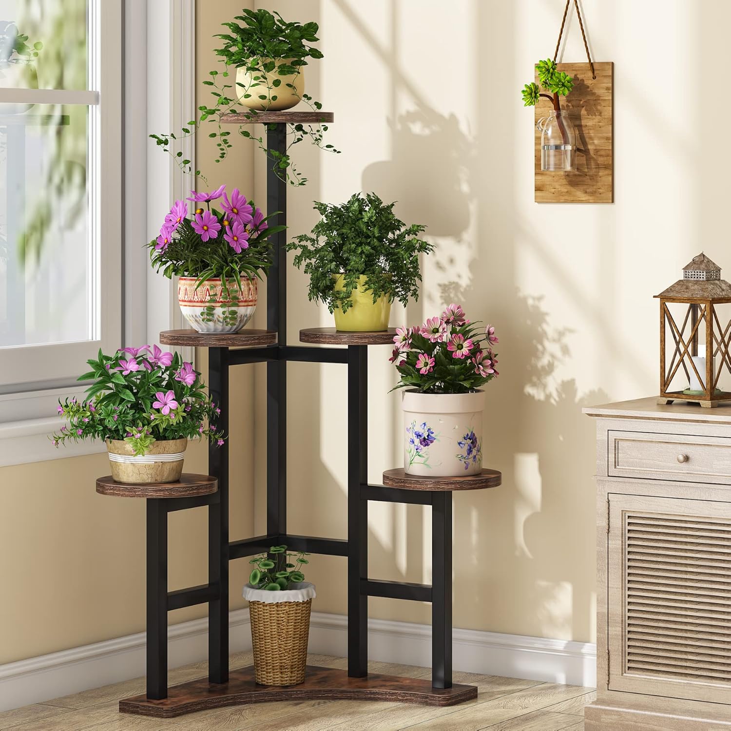 43.70" Height 6-Tier Rustic Plant Shelf